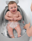 3-Stage Baby Bath Tub with Adjustable Sling – Grey Infant Bathtub for Newborns to Sitters, Soft Mesh Design 0