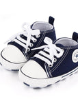 Baby Classic Canvas Sneakers for First Walkers – Lightweight Lace-Up High-Top Baby Shoes for Newborns 5