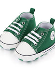 Baby Classic Canvas Sneakers for First Walkers – Lightweight Lace-Up High-Top Baby Shoes for Newborns 6
