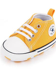 Baby Classic Canvas Sneakers for First Walkers – Lightweight Lace-Up High-Top Baby Shoes for Newborns 9