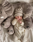 Cuddly Elephant Plush Toy for Infants and Toddlers – Soft Stuffed Animal Sleep Aid, 12 Inches, Machine Washable, Grey with Pastel Accents 1