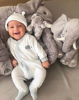 Cuddly Elephant Plush Toy for Infants and Toddlers – Soft Stuffed Animal Sleep Aid, 12 Inches, Machine Washable, Grey with Pastel Accents 4