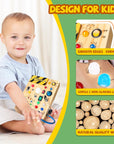 Montessori Busy Board with LED Lights – Educational Wooden Infant Toy for Fine Motor Skills and Color Recognition 4