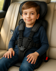 Portable Toddler Booster Car Seat - Lightweight Foldable Travel Booster Seat with 5-Point Harness for Kids 10