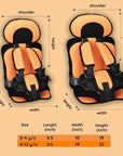 Portable Toddler Booster Car Seat - Lightweight Foldable Travel Booster Seat with 5-Point Harness for Kids 2
