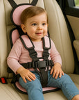 Portable Toddler Booster Car Seat - Lightweight Foldable Travel Booster Seat with 5-Point Harness for Kids 8