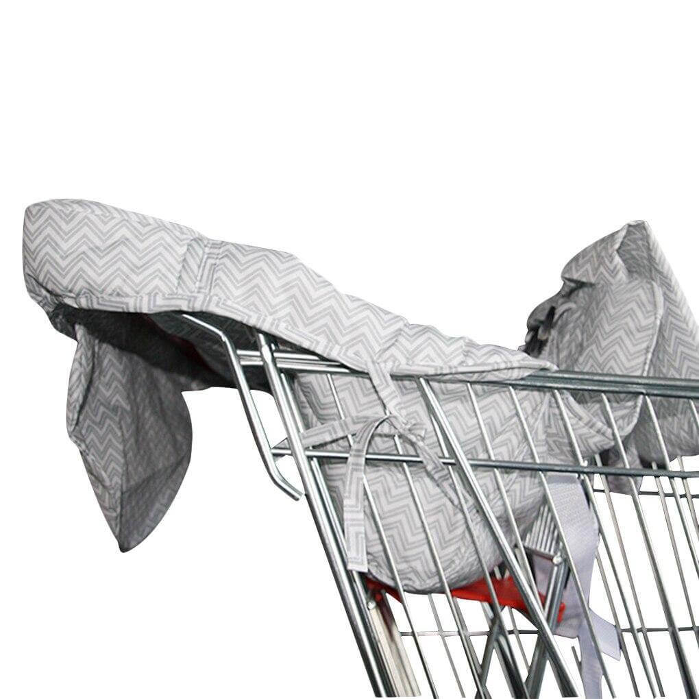 2-in-1 Shopping Cart Cover with Adjustable Seat Belt, Storage Bag, and Toy Straps – Comfortable Polyester Baby Chair Cover 1