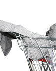 2-in-1 Shopping Cart Cover with Adjustable Seat Belt, Storage Bag, and Toy Straps – Comfortable Polyester Baby Chair Cover 1