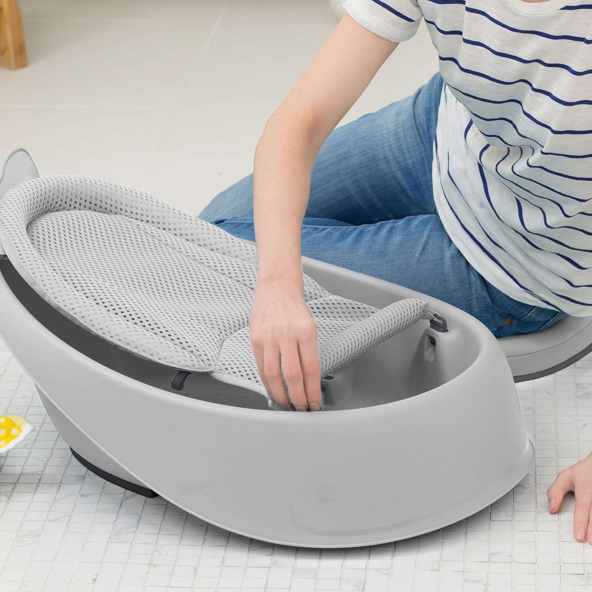 3-Stage Baby Bath Tub with Adjustable Sling – Grey Infant Bathtub for Newborns to Sitters, Soft Mesh Design 7