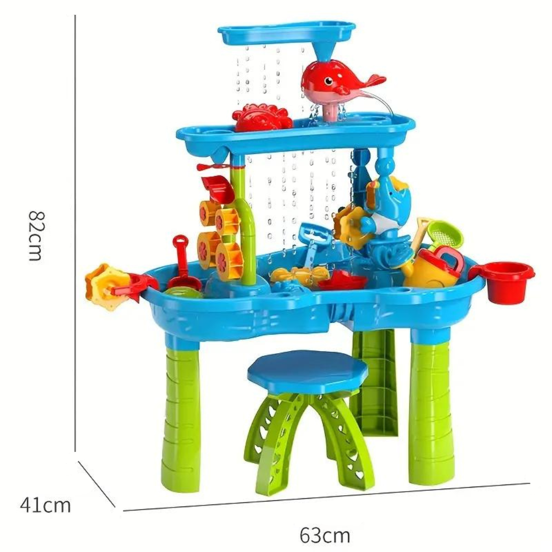 3-Tier Sand and Water Table for Kids – Durable Outdoor Water Play Table with Compartments for Creative Fun 4