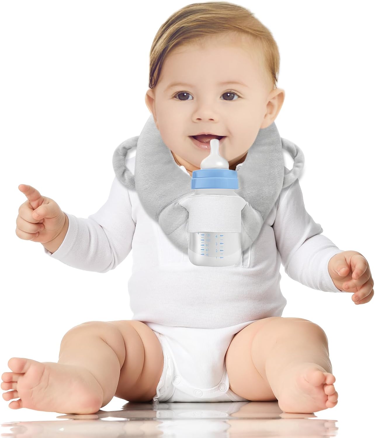 Adjustable Hands-Free Baby Bottle Holder – Plush Self-Feeding Aid for Infants, Lightweight and Comfortable Feeding Solution 1