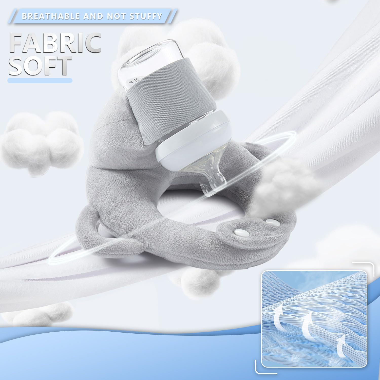 Adjustable Hands-Free Baby Bottle Holder – Plush Self-Feeding Aid for Infants, Lightweight and Comfortable Feeding Solution 2