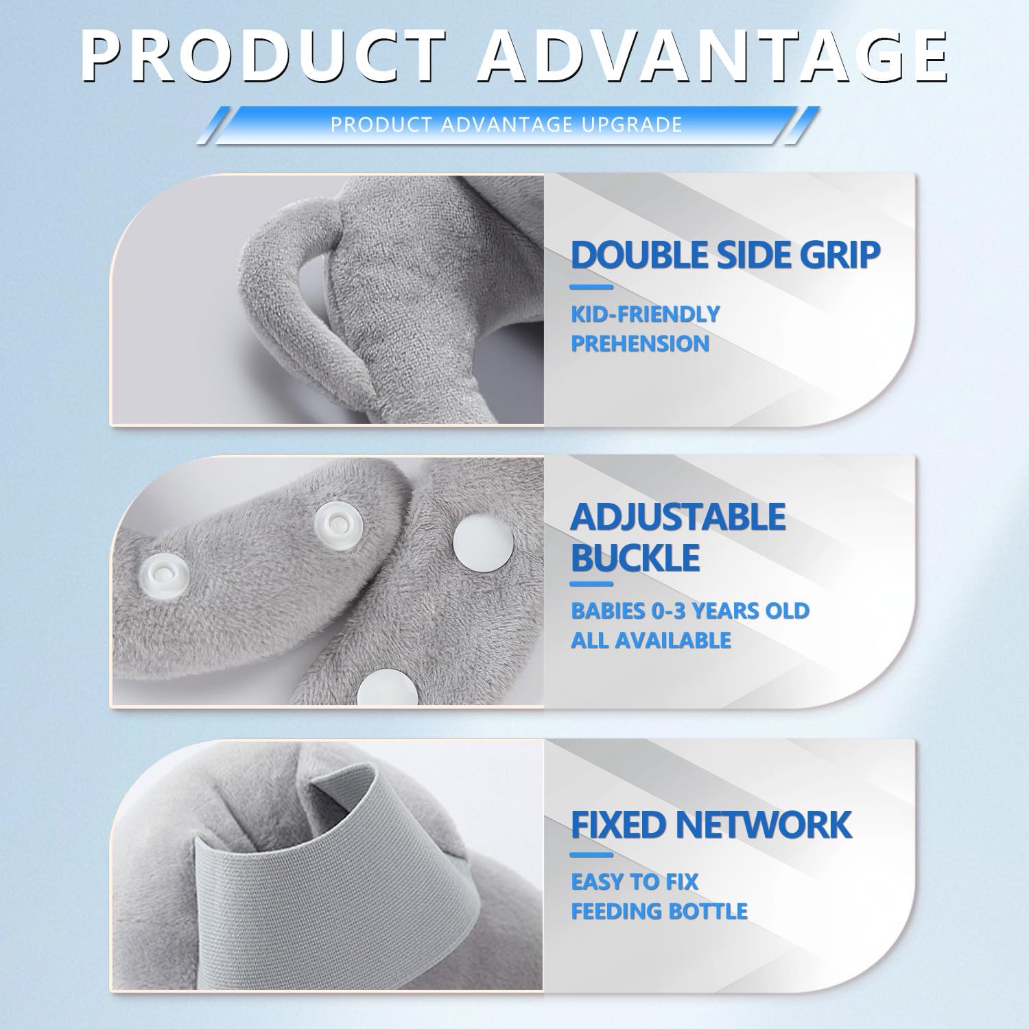 Adjustable Hands-Free Baby Bottle Holder – Plush Self-Feeding Aid for Infants, Lightweight and Comfortable Feeding Solution 4