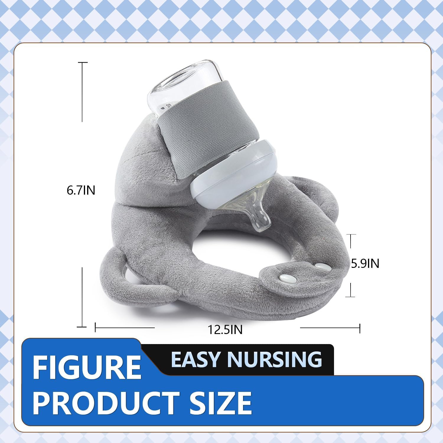 Adjustable Hands-Free Baby Bottle Holder – Plush Self-Feeding Aid for Infants, Lightweight and Comfortable Feeding Solution 7