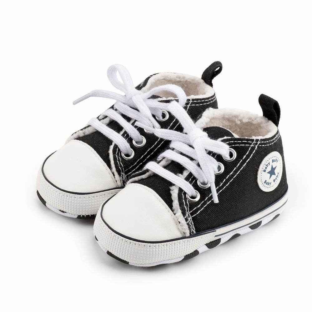 Baby Classic Canvas Sneakers for First Walkers – Lightweight Lace-Up High-Top Baby Shoes for Newborns 11