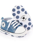 Baby Classic Canvas Sneakers for First Walkers – Lightweight Lace-Up High-Top Baby Shoes for Newborns 1