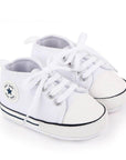 Baby Classic Canvas Sneakers for First Walkers – Lightweight Lace-Up High-Top Baby Shoes for Newborns 3