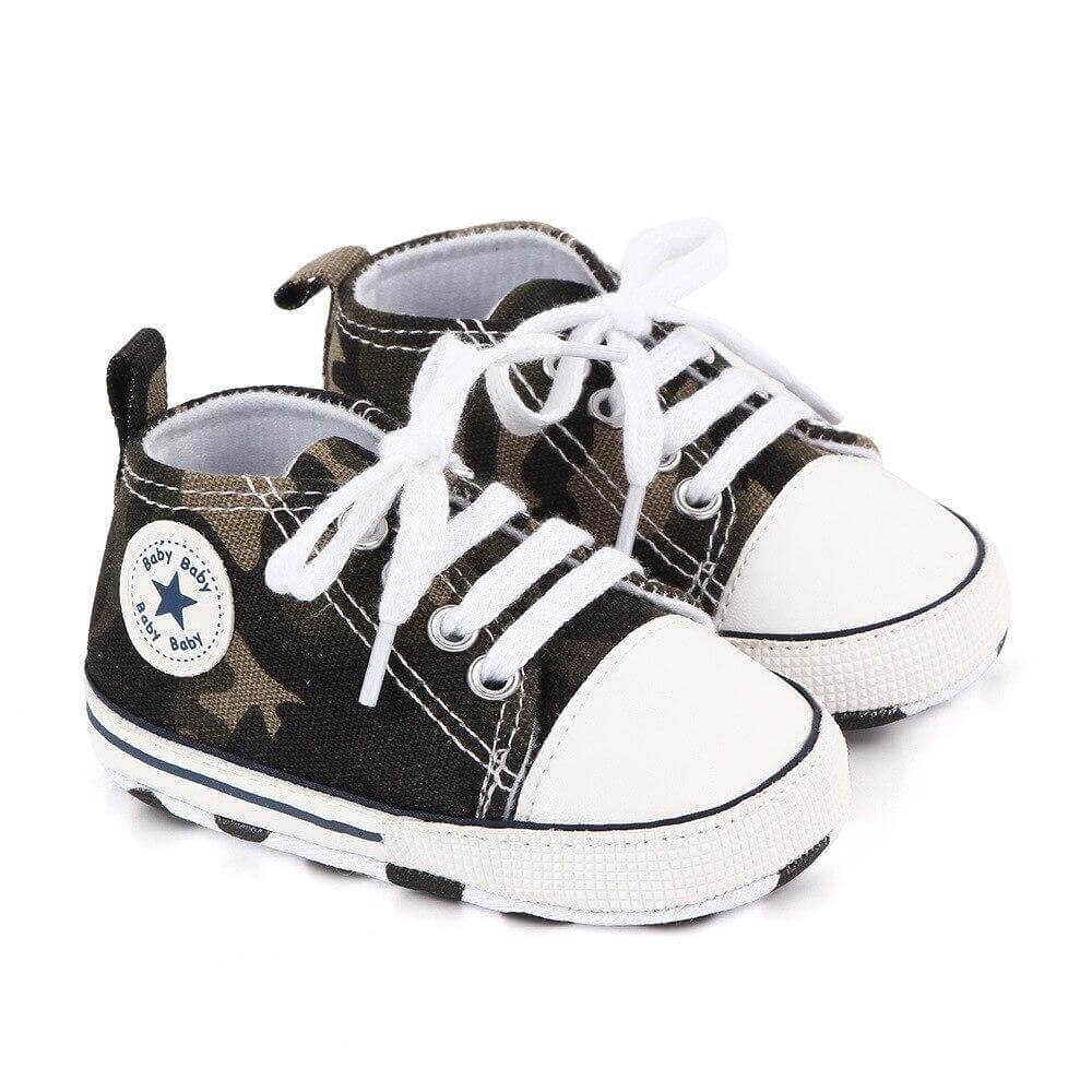 Baby Classic Canvas Sneakers for First Walkers – Lightweight Lace-Up High-Top Baby Shoes for Newborns 4