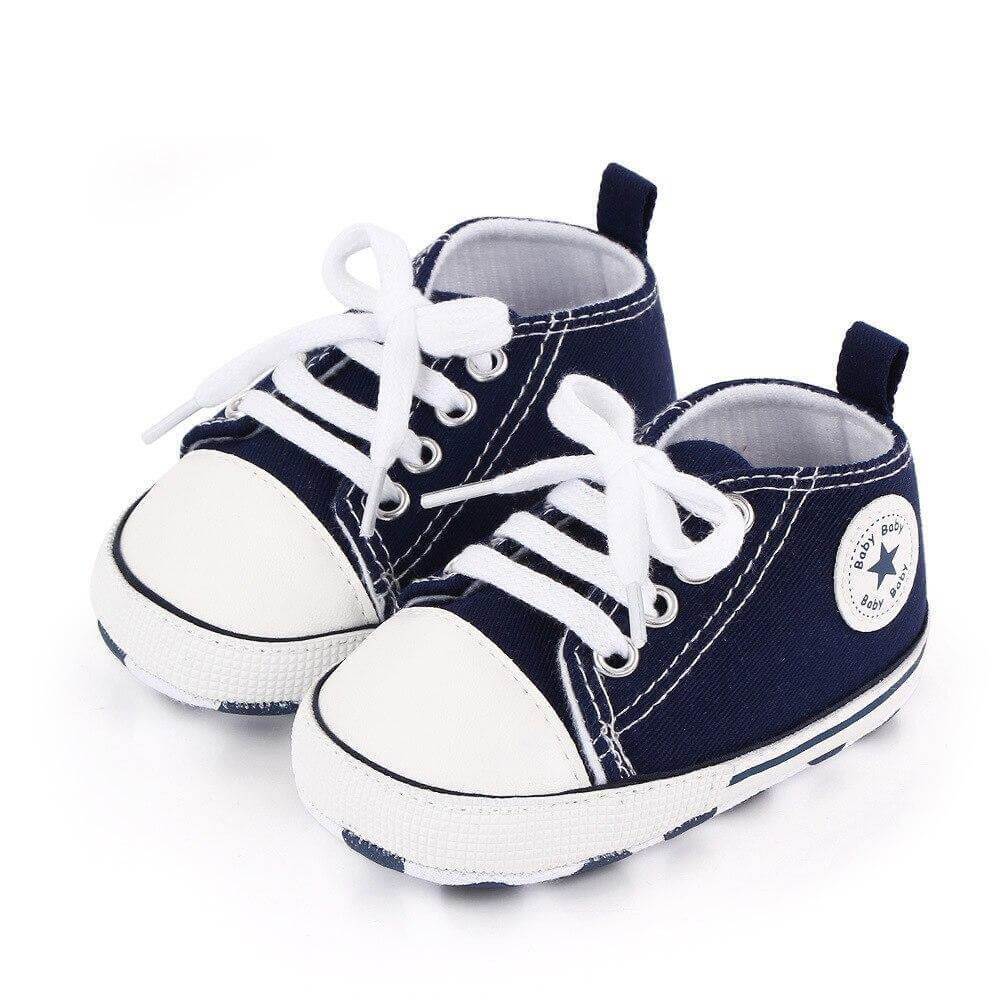 Baby Classic Canvas Sneakers for First Walkers – Lightweight Lace-Up High-Top Baby Shoes for Newborns 5