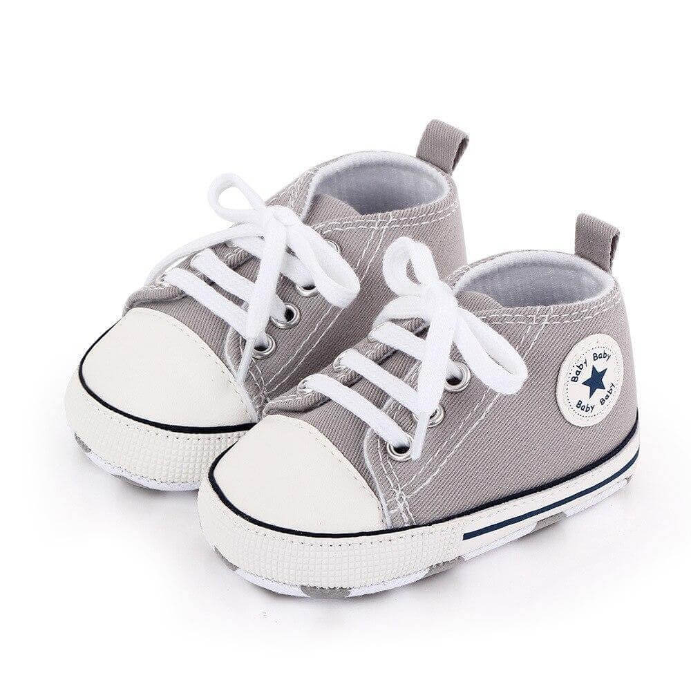 Baby Classic Canvas Sneakers for First Walkers – Lightweight Lace-Up High-Top Baby Shoes for Newborns 7