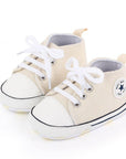 Baby Classic Canvas Sneakers for First Walkers – Lightweight Lace-Up High-Top Baby Shoes for Newborns 8