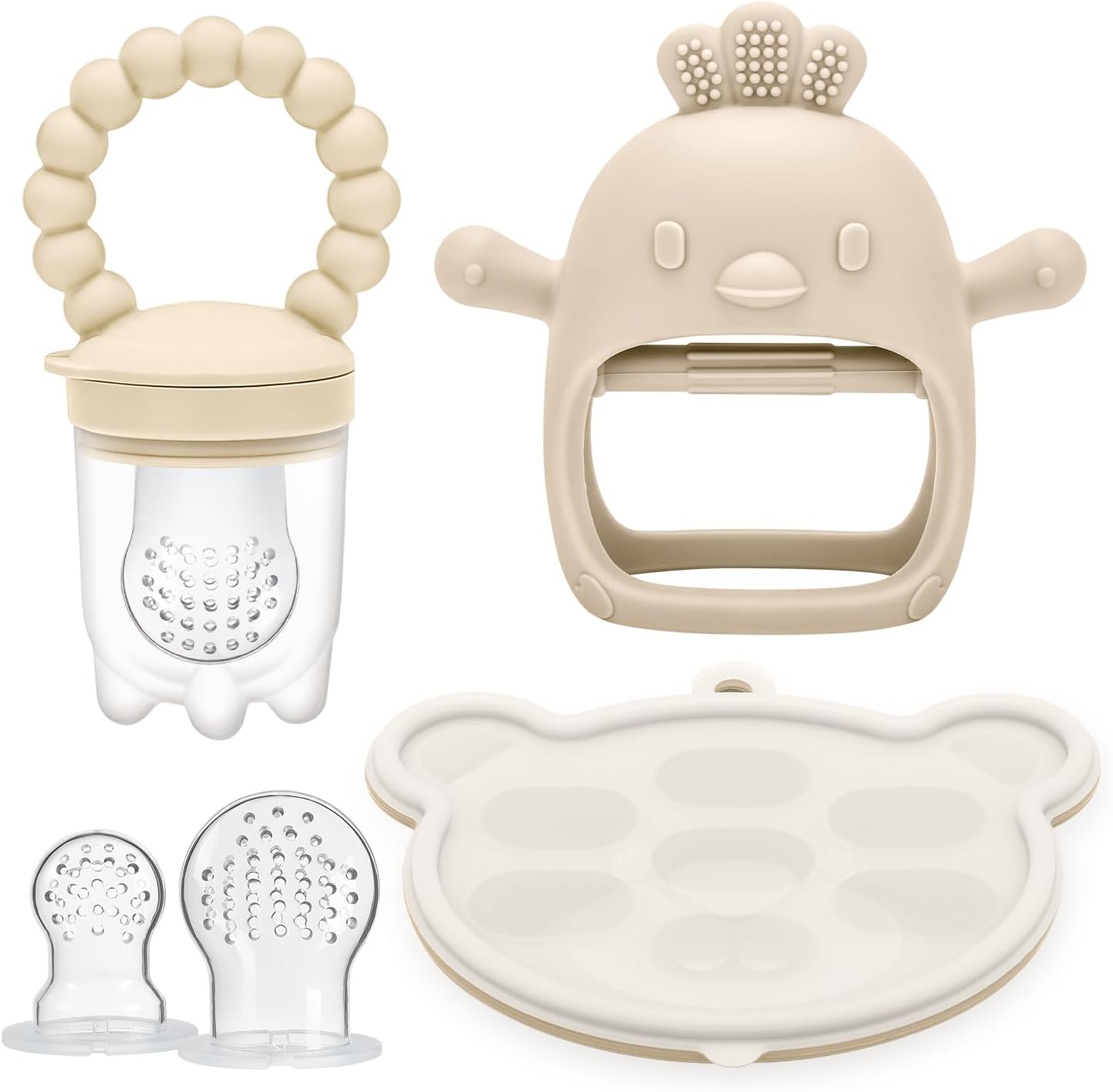 Baby Fruit Feeder and Teether Set – BPA-Free Silicone, Includes Freezer Tray and Soft Toy for Infants 6 Months and Up 9