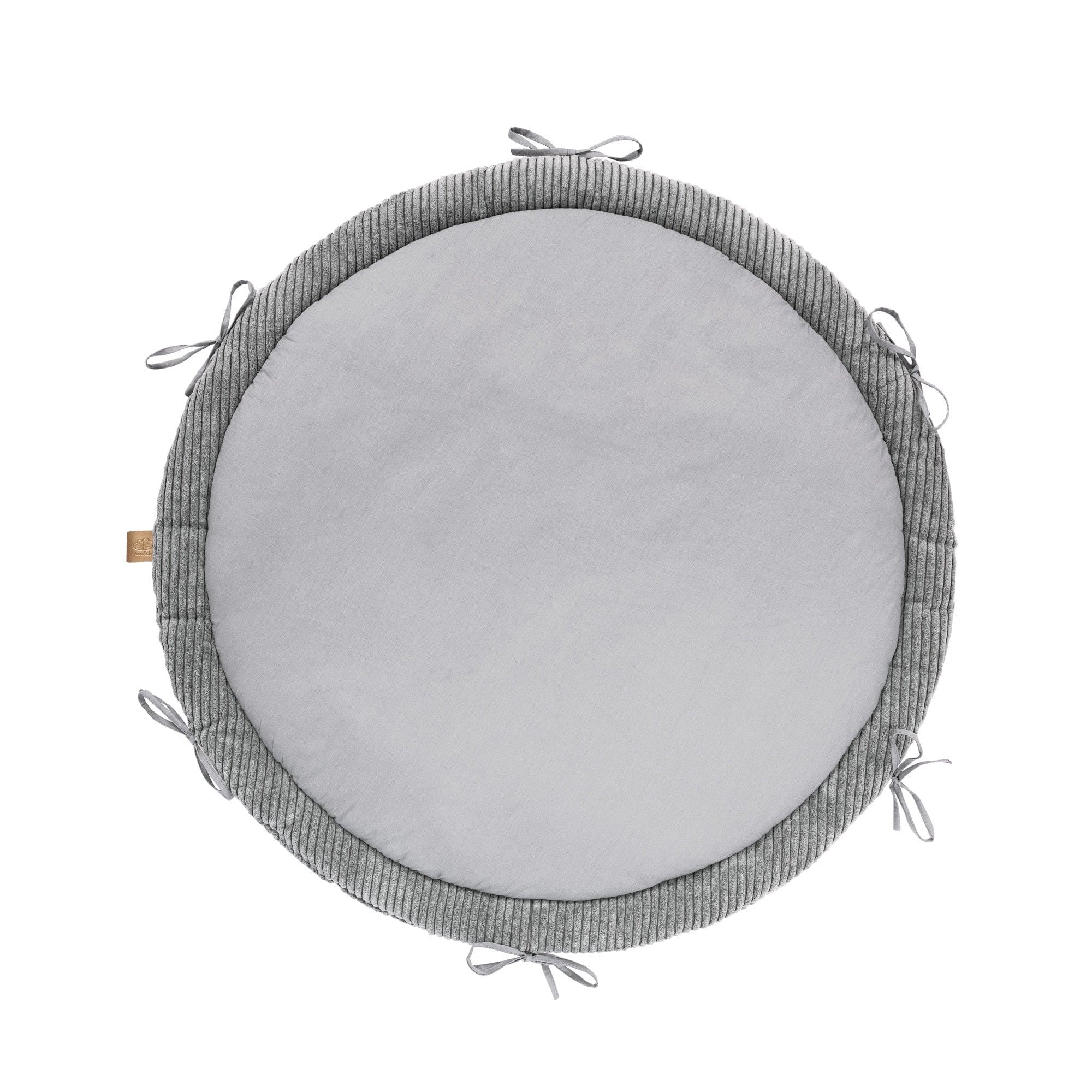 Baby Nest and Play Mat with Braided Crib Bumper – Hypoallergenic Soft Cotton, 100 cm Diameter, Grey, Safe for Newborns 2