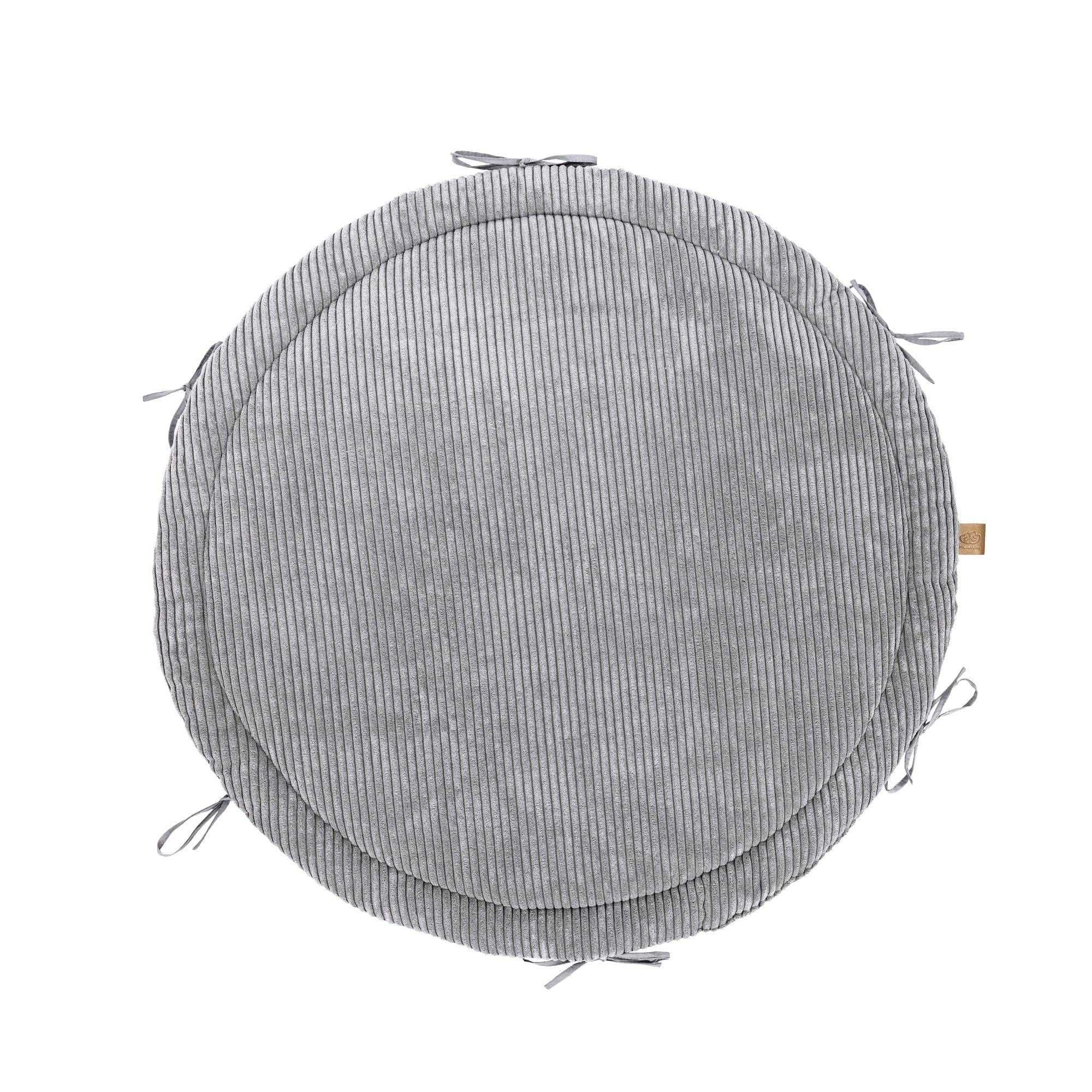 Baby Nest and Play Mat with Braided Crib Bumper – Hypoallergenic Soft Cotton, 100 cm Diameter, Grey, Safe for Newborns 3