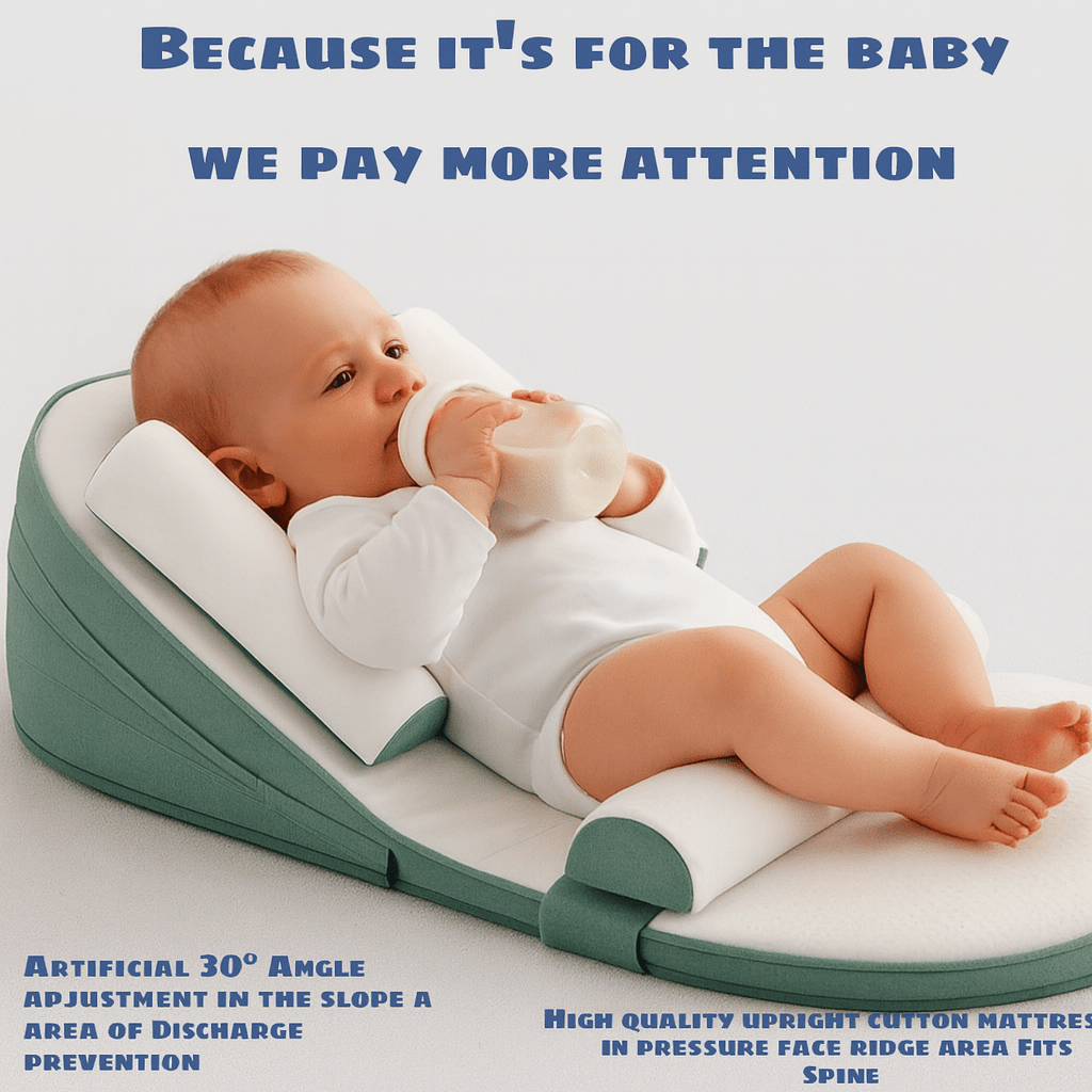 Baby Pillow with Anti-Reflux Incline for Newborns – Side Sleeper Support, Hypoallergenic Foam, Compact and Lightweight Design 1