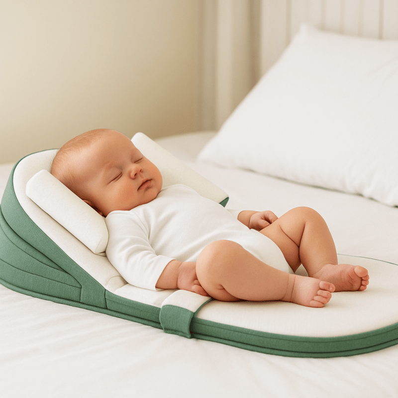 Baby Pillow with Anti-Reflux Incline for Newborns – Side Sleeper Support, Hypoallergenic Foam, Compact and Lightweight Design 3