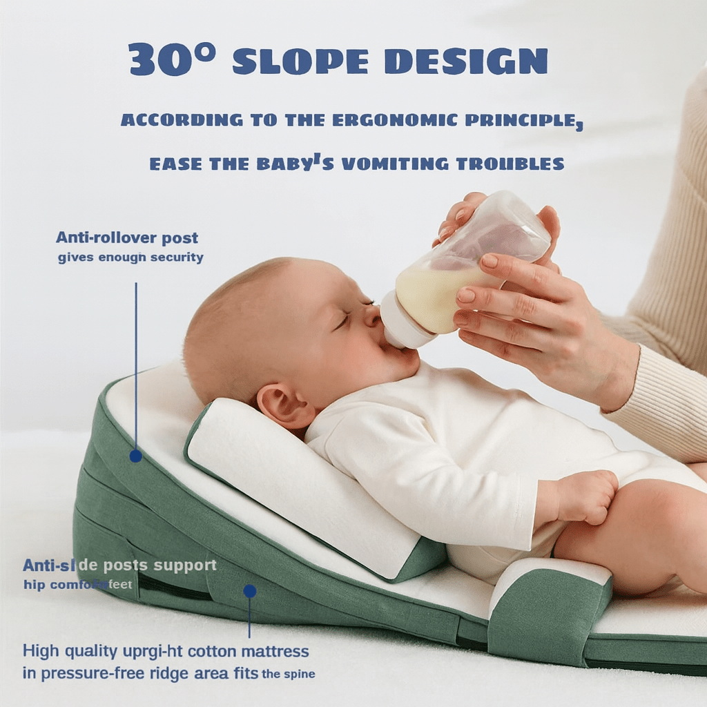 Baby Pillow with Anti-Reflux Incline for Newborns – Side Sleeper Support, Hypoallergenic Foam, Compact and Lightweight Design 4