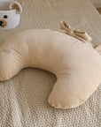 Beige Corduroy Nursing Pillow for Comfortable Breastfeeding Support – Soft Feeding Pillow with Anti-Allergic Filling, Easy to Clean 0