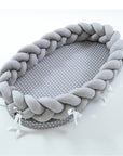 Braided Baby Bed Reducer – Soft Spandex Crib Nest for Safe and Comfortable Sleep, Ergonomic Oval Shape 1