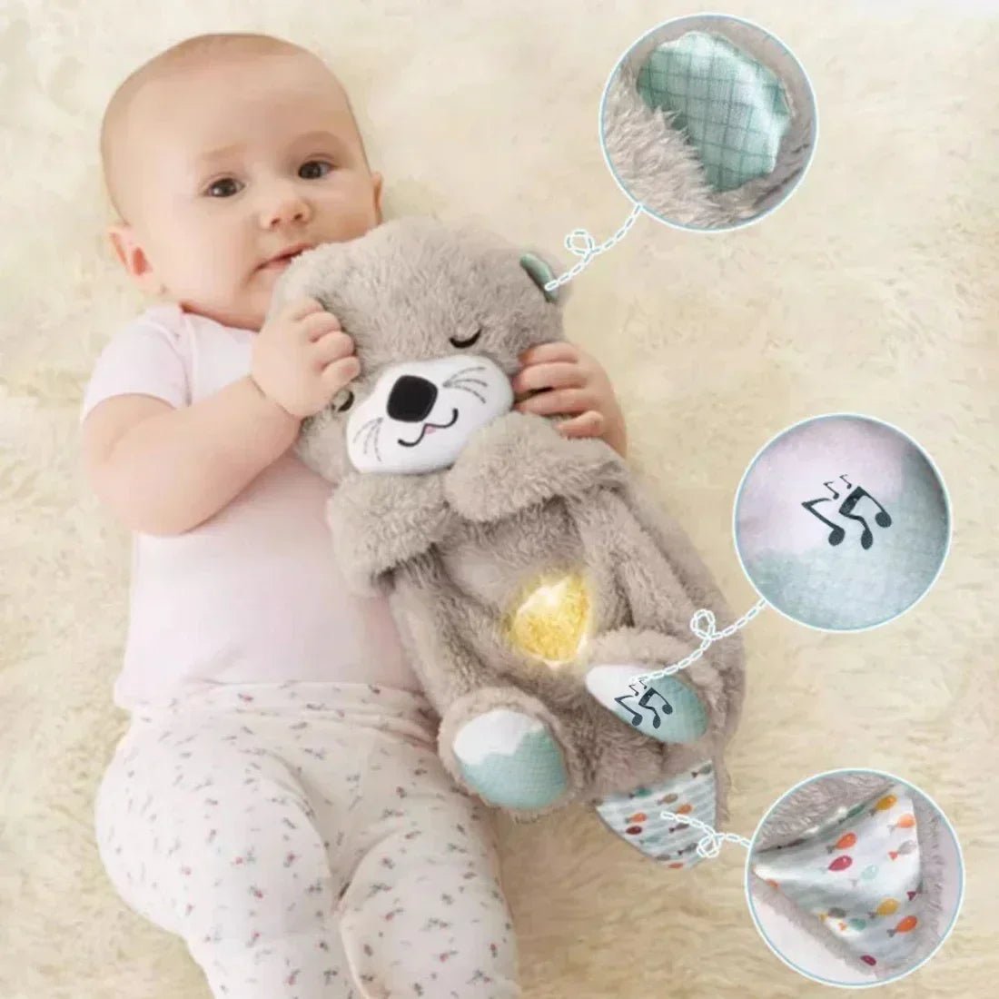 Breathing Otter Plush Toy for Infants – Soothing Stuffed Animal with Sensory Features and Calming Sounds 3
