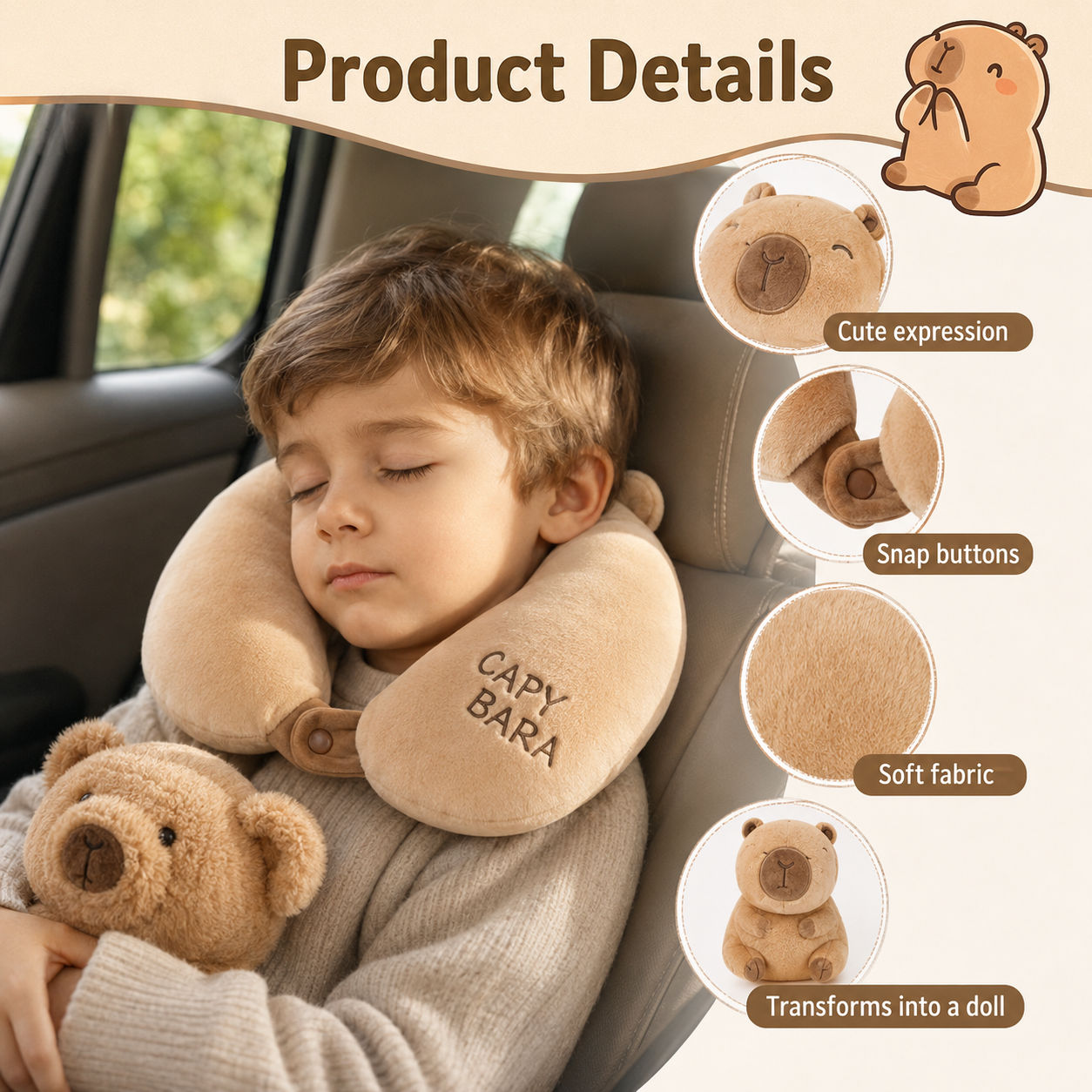 Capybara Plush Pillow
