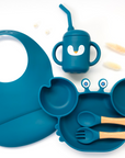Crab-Shaped Kids Meal Set with Eco-Friendly Bamboo Cutlery, Silicone Bib, and Suction Plate – Personalized Options Available 5