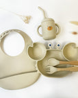 Crab-Shaped Kids Meal Set with Eco-Friendly Bamboo Cutlery, Silicone Bib, and Suction Plate – Personalized Options Available 6