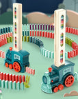 Domino Express Train Set – Interactive Play for Creative Learning and Logical Thinking, 50 Multi-Colored Dominoes, Easy Setup 1