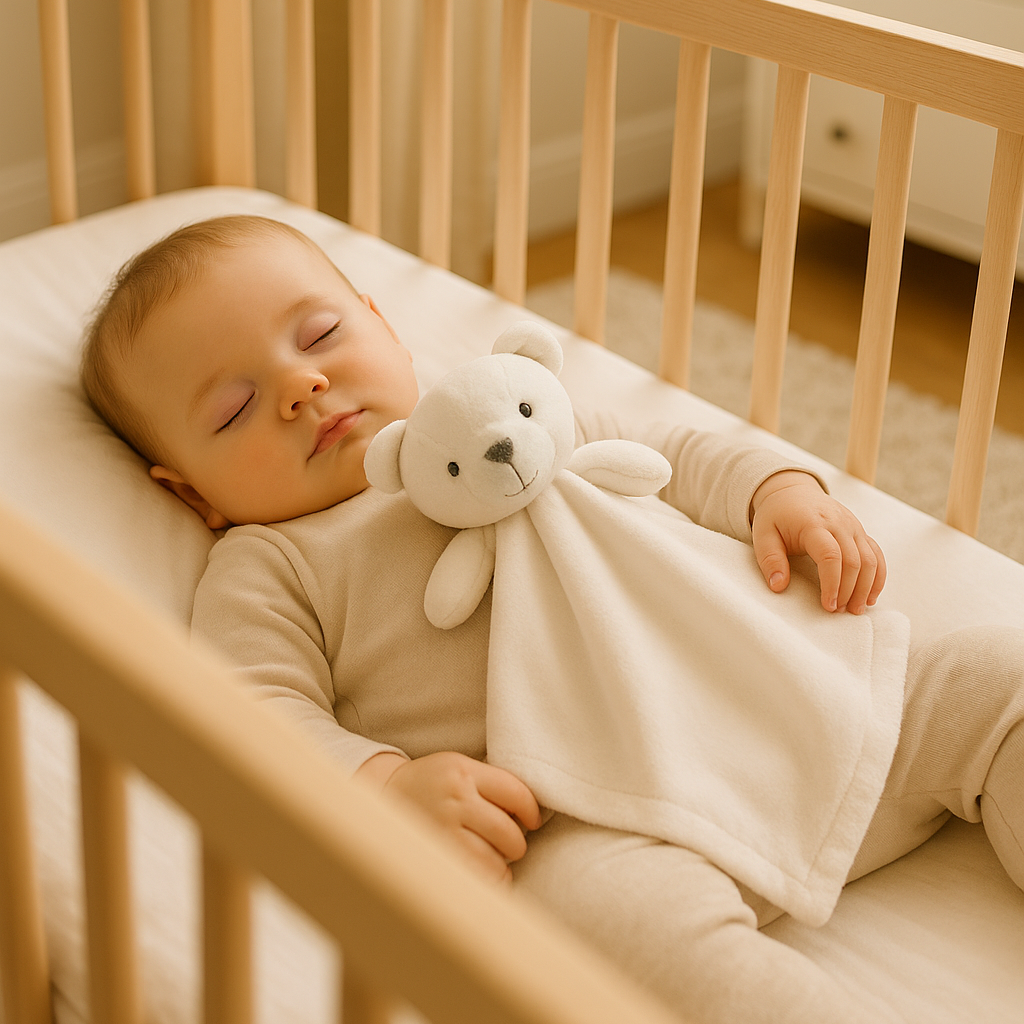 Eco-Friendly Velvet Comforter for Infants, White Bear Plush Blanket, 30x30 cm Soft Toy and Blanket Combo 0