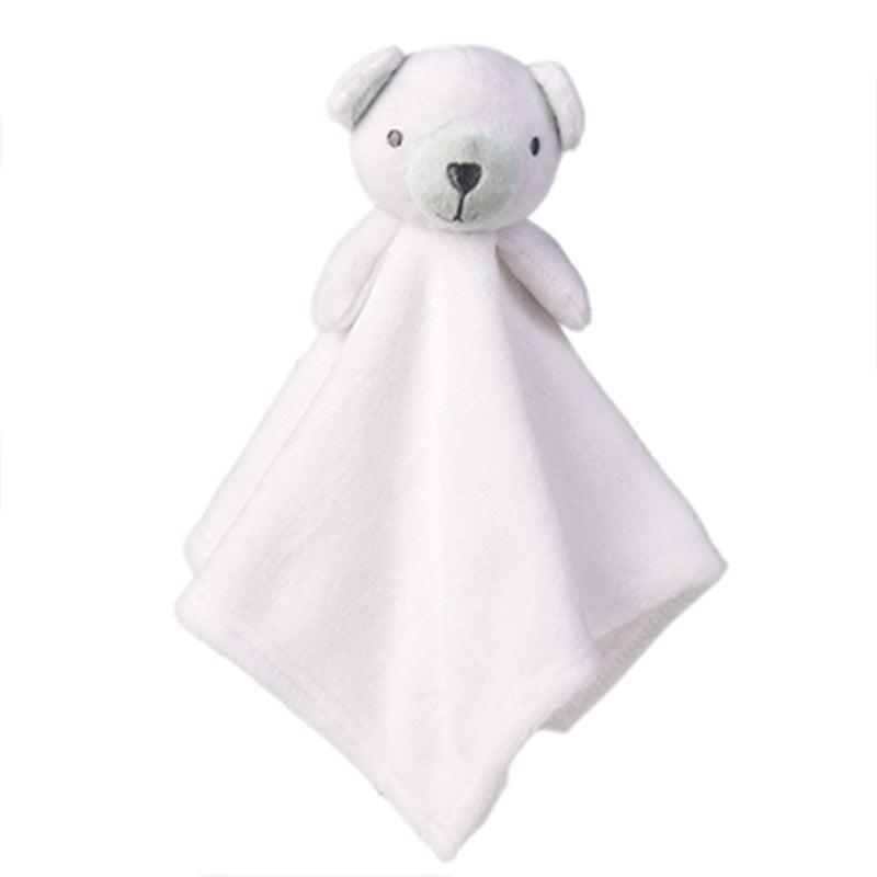 Eco-Friendly Velvet Comforter for Infants, White Bear Plush Blanket, 30x30 cm Soft Toy and Blanket Combo 3