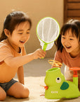 Elephant-Shaped Flying Disc Launcher for Kids – Indoor and Outdoor Fun, Includes Discs, Net, and Safety Glasses, Pink and Green 2