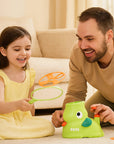 Elephant-Shaped Flying Disc Launcher for Kids – Indoor and Outdoor Fun, Includes Discs, Net, and Safety Glasses, Pink and Green 3