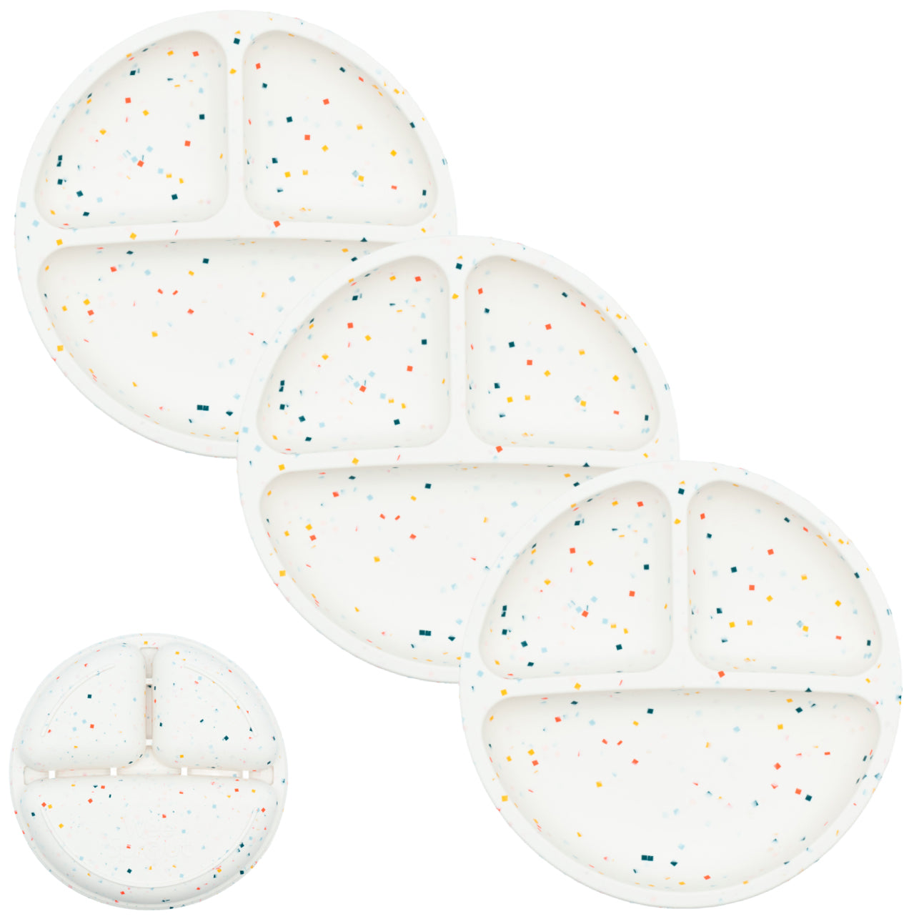Kid-Friendly Silicone Divided Plates Set of 3 – Durable, Mess-Free Design with Raised Edges and Optional Lids 9