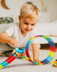 Kids Race Track Car Set with Flexible Loop Stunts – Interactive Racing Game for Ages 3+, Anti-Roll Stunt Cars, Customizable Track 8