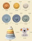 Montessori Stacking Tower Toy for Infants – Wooden Stacking Cups for Motor Skills Development, Koala Design 7