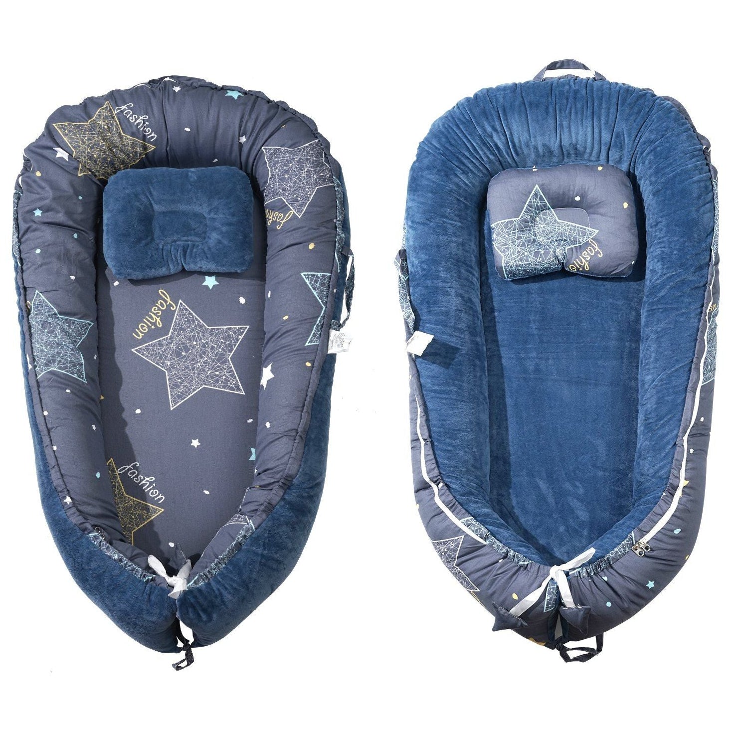 Newborn Bedside Crib Co-Sleeping Cot with Adjustable Head Pillow – Soft Cotton, Reversible Design, Portable and Easy to Clean 3