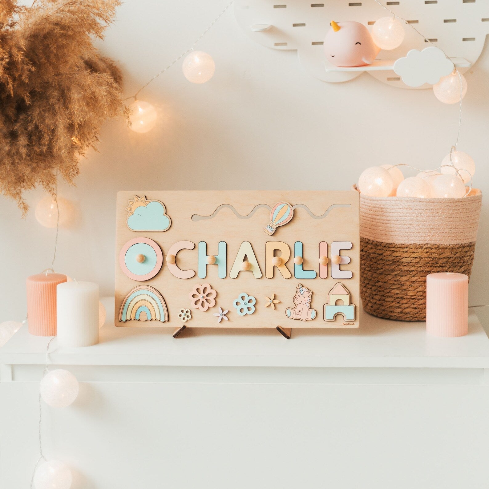 Personalized Wooden Name Puzzle for Toddlers – Custom Engraved Educational Toy with Vibrant Letters and Durable Design 1