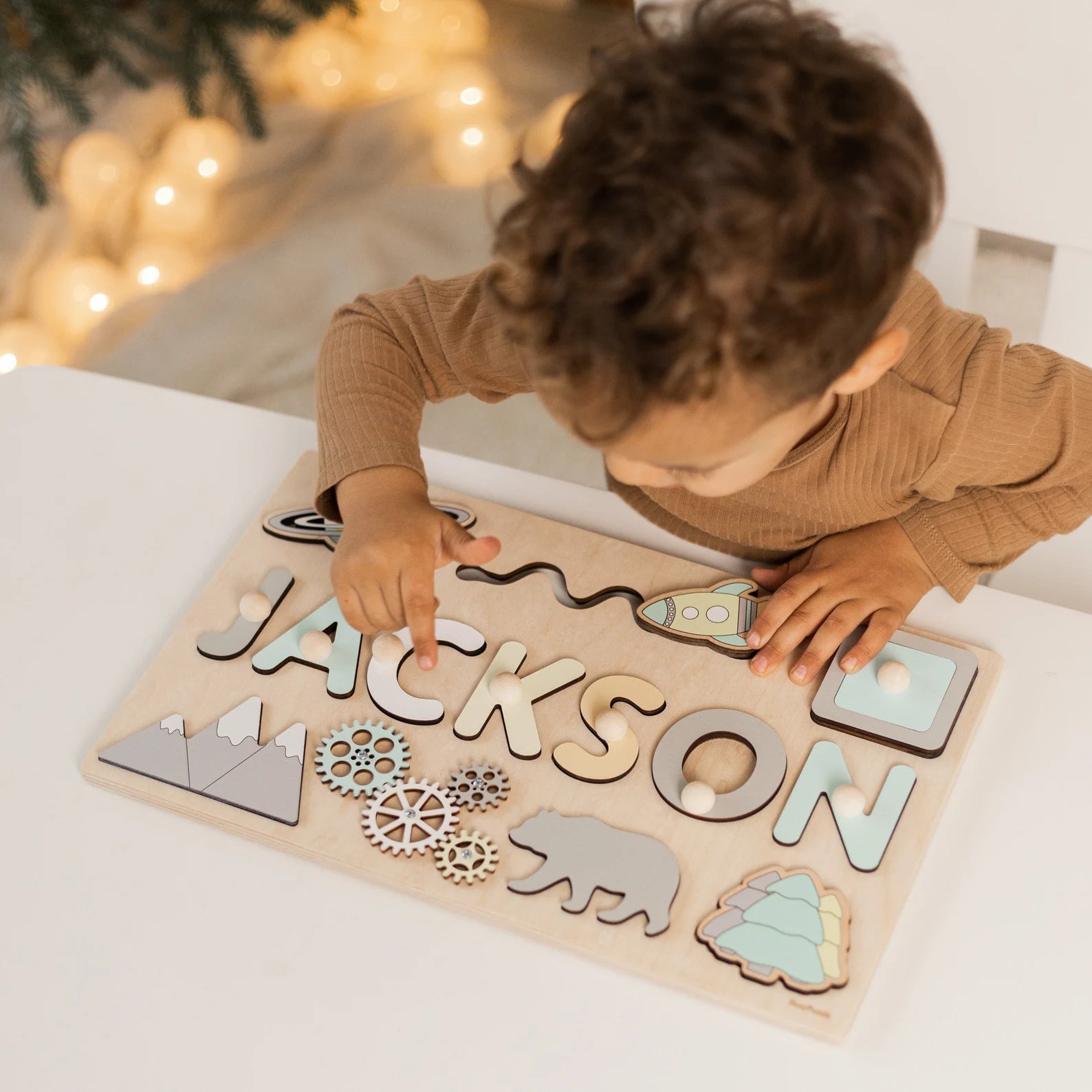 Personalized Wooden Name Puzzle for Toddlers – Custom Engraved Educational Toy with Vibrant Letters and Durable Design 4