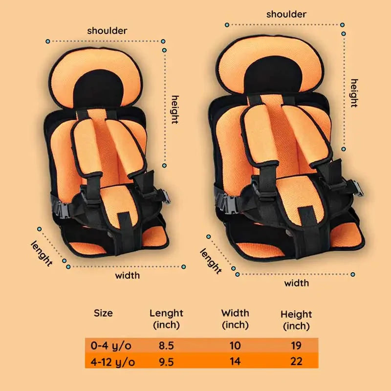 Portable Toddler Booster Car Seat - Lightweight Foldable Travel Booster Seat with 5-Point Harness for Kids 2