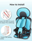 Portable Toddler Booster Car Seat - Lightweight Foldable Travel Booster Seat with 5-Point Harness for Kids 4